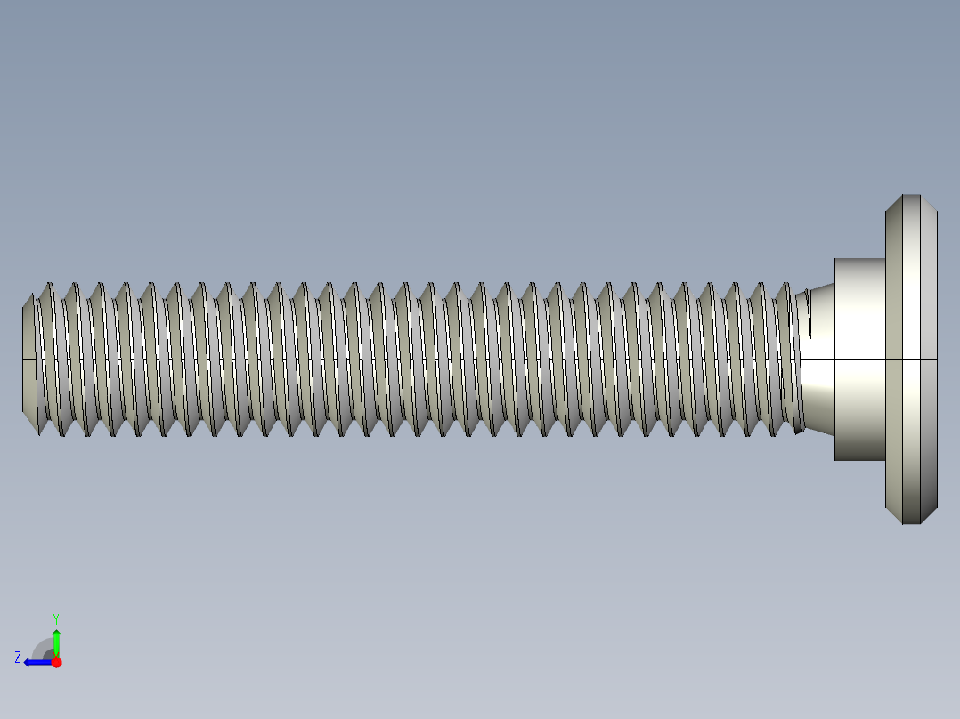 超薄型内六角螺钉-Ultra Low Profile Socket Head Screws 10-32 Thread Size in Long.IGS右视图