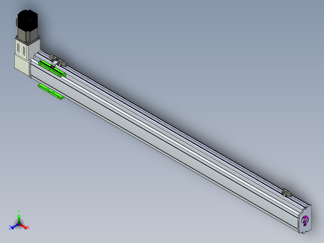 同步带滑台-半封闭B10-L90-S1100-R-P40-D3正等轴测图