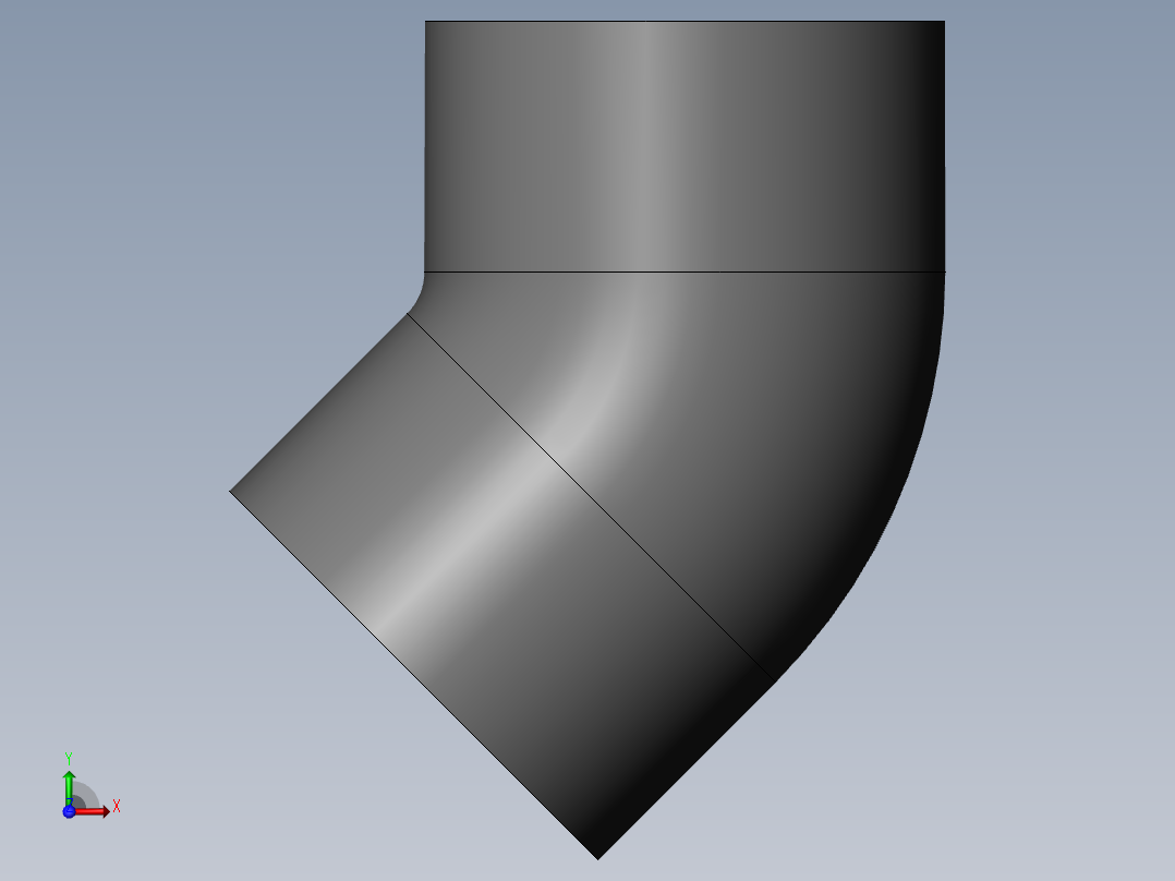PVC管件-6in_45deg_Elbow右视图