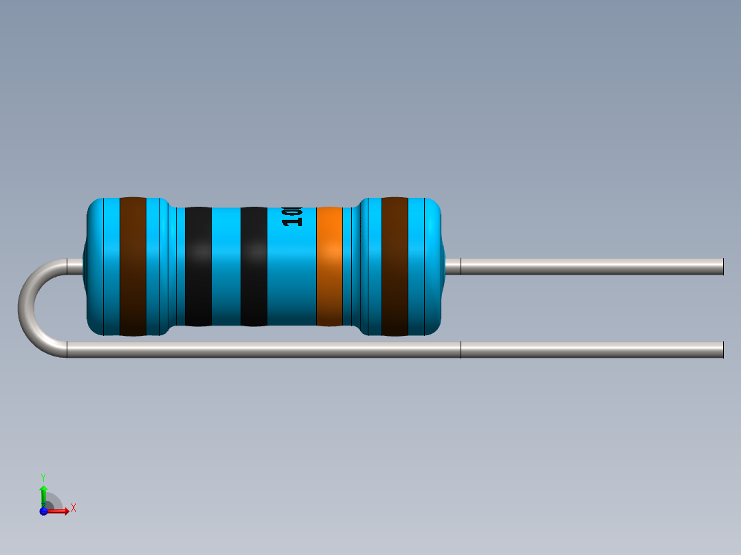 电容器 二极管 电阻器-Resistor Vertical 100K Ohm 1W前视图