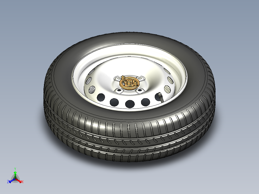 Fiat MOBI轮毂轮胎模型<span style='color: red'>3D</span>图纸 x_t格式