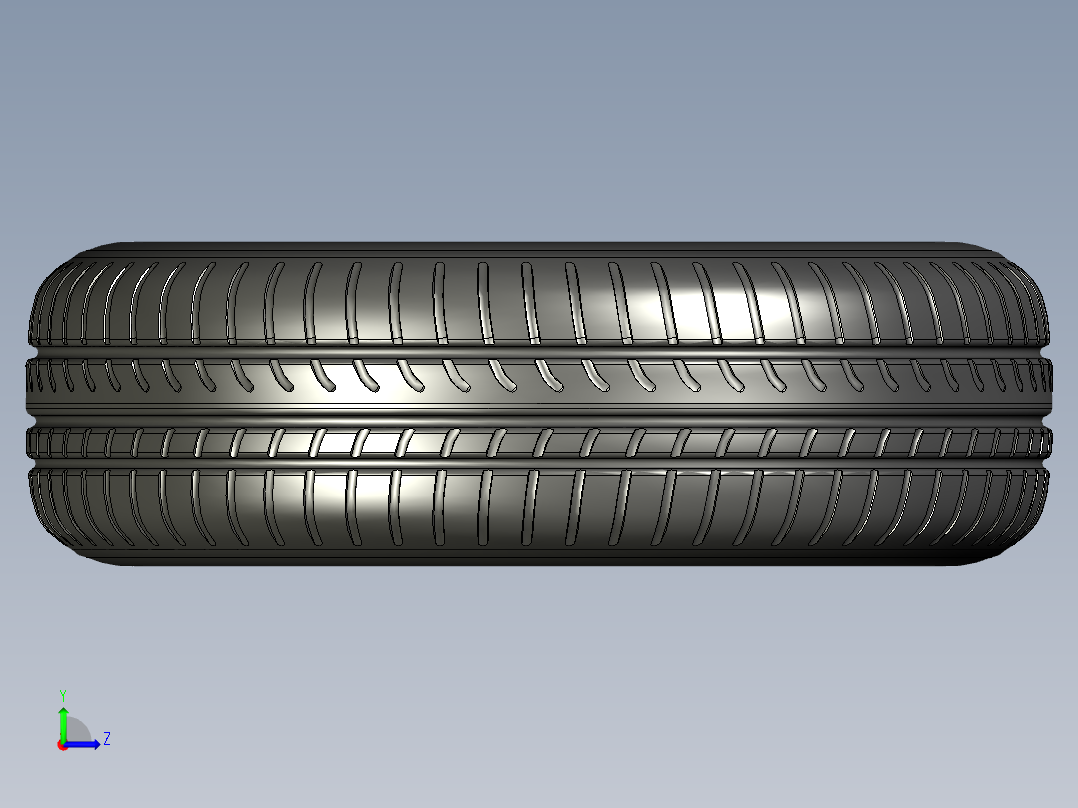 Fiat MOBI轮毂轮胎模型3D图纸 x_t格式左视图