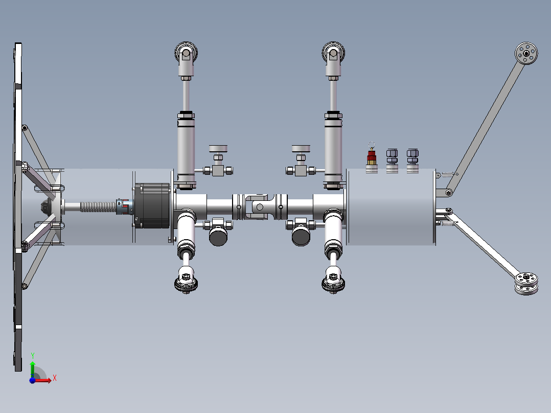 管道机器人三维模型前视图