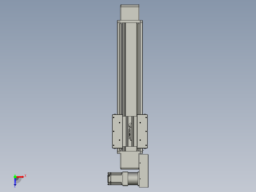 威洛博直线电机模组EB16-L208-S550-BL-ZP75-MS3-5K俯视图