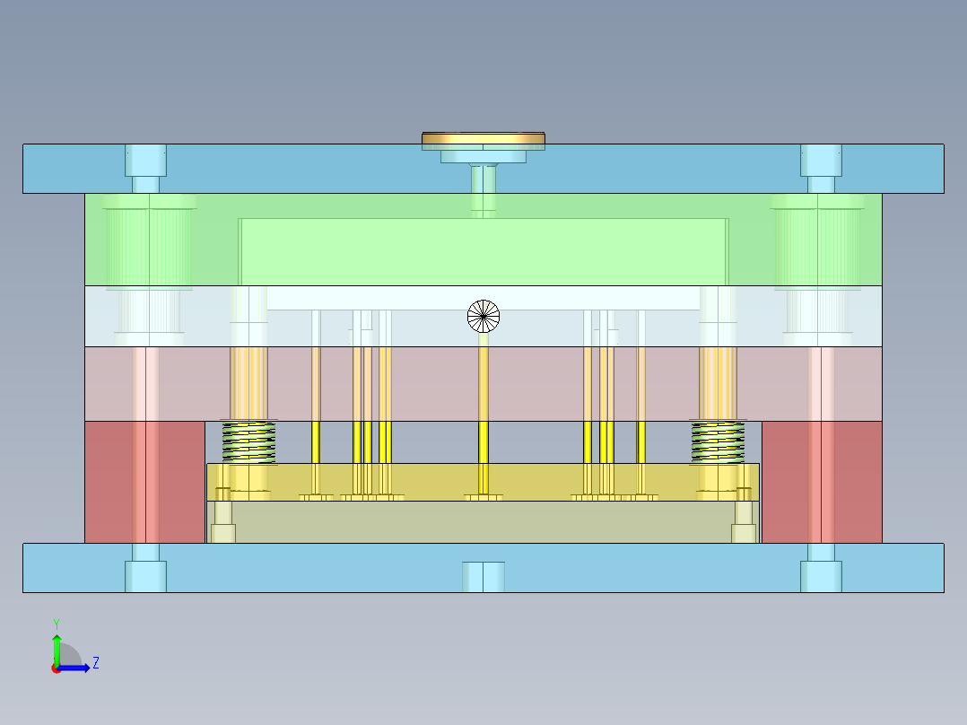Q117-台灯罩注塑模具设计【三维proe】一模两腔左视图