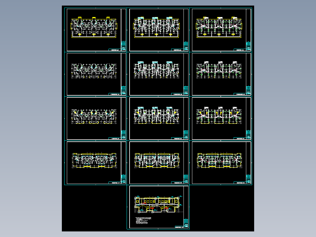 六层住宅楼电气照明布线图