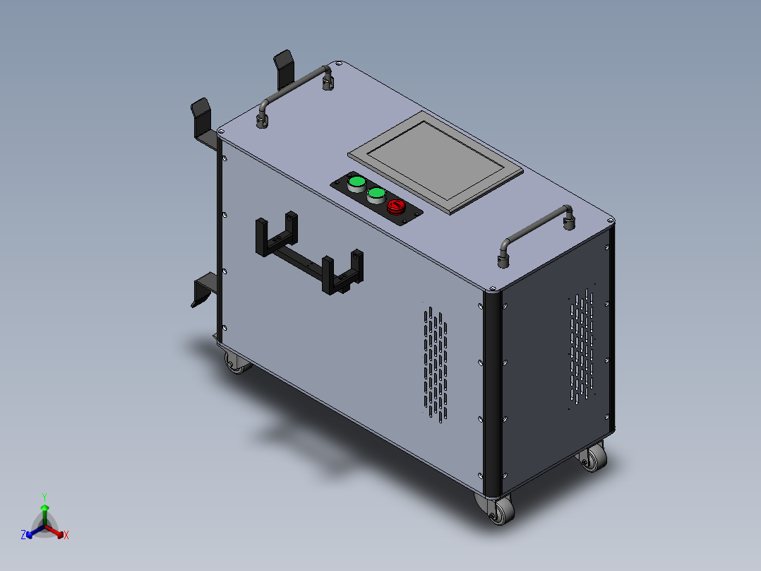 低功率脉冲激光清洗机sw18可编辑正等轴测图
