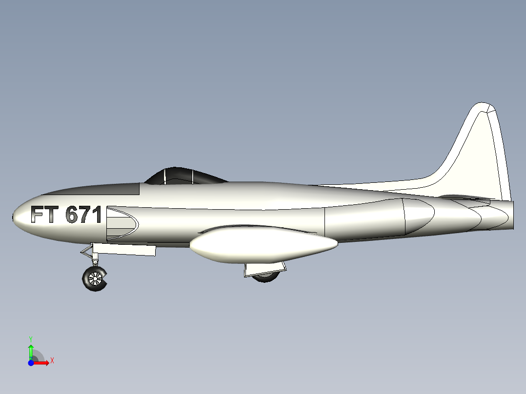 144-P-80A Shooting Star STP STL前视图
