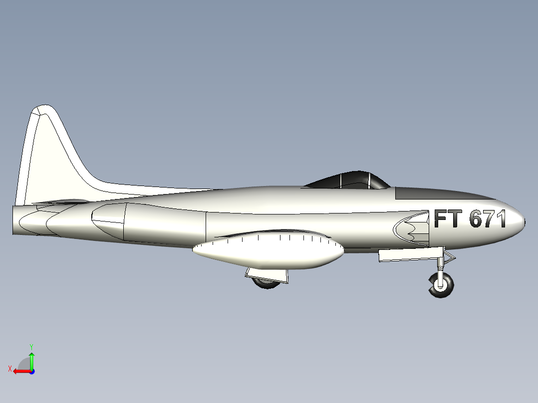 144-P-80A Shooting Star STP STL后视图