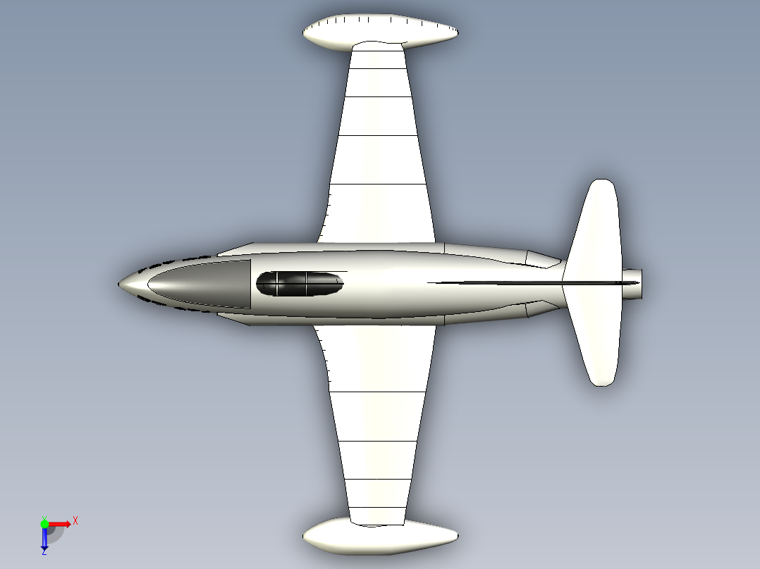 144-P-80A Shooting Star STP STL俯视图