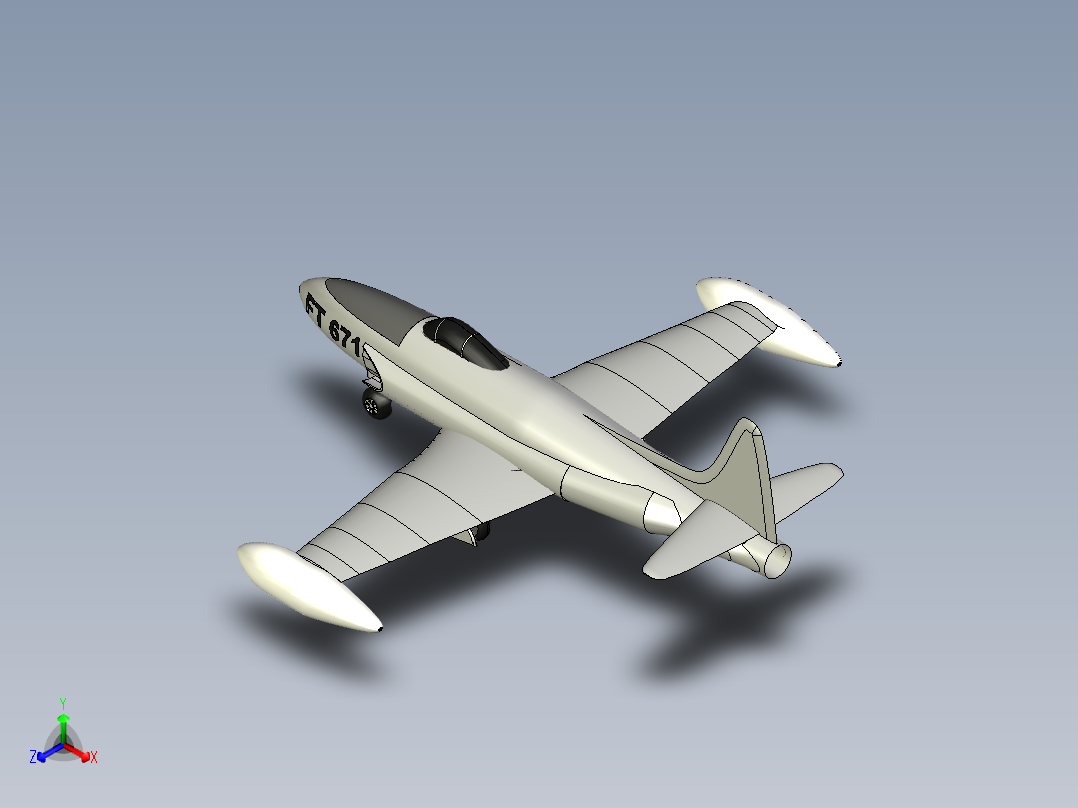 144-P-80A Shooting Star STP STL正等轴测图