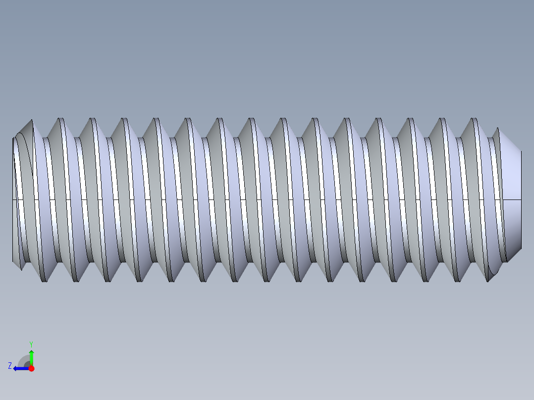 UNC 平头紧定螺钉-UNC SET SCREW 8-32 x0.500.STEP右视图