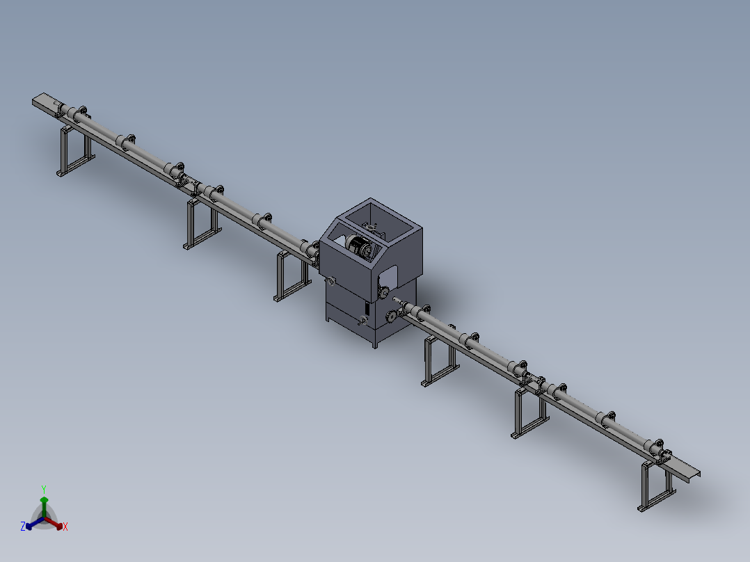 棒料清洗机正等轴测图