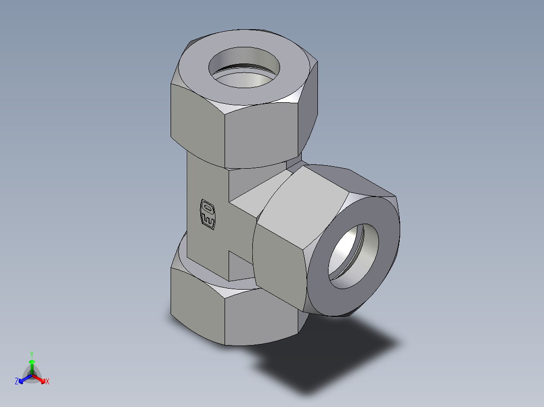 卡套式工业通用硬管接头EO_Swivel_nut_run_tee_EL25SCF