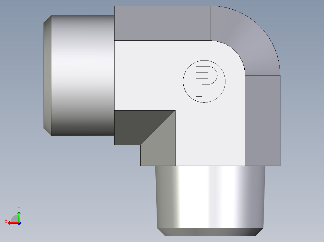 卡套式工业通用硬管接头EO_Male_stud_elbow_WE16SRCFX后视图
