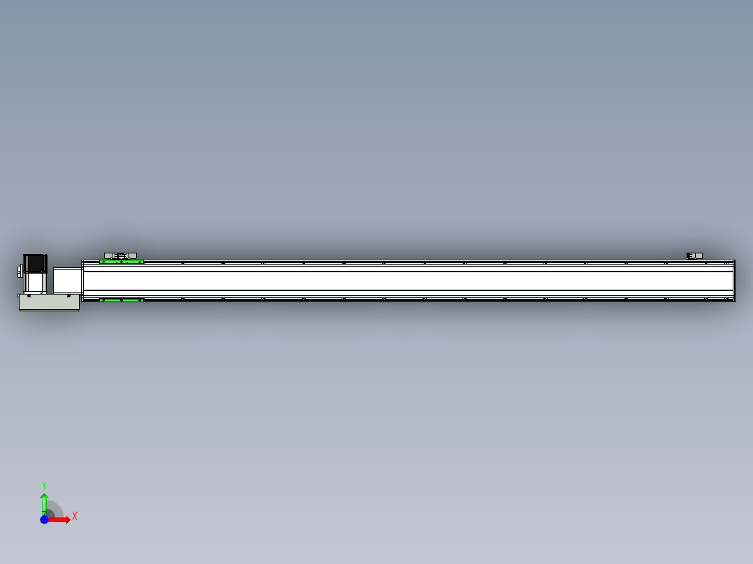 同步带滑台-半封闭B10H-L45-S1400-L-P40-D3前视图