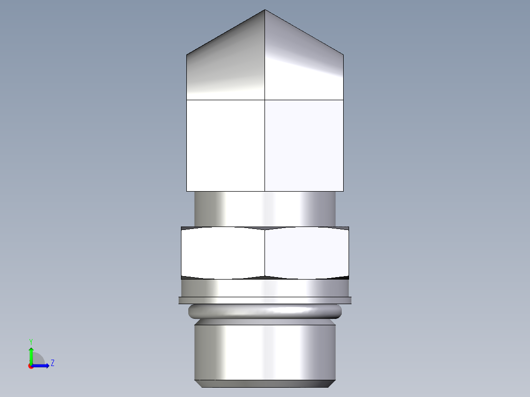 卡套式工业通用硬管接头EO_Adjustable_Locknut_elbow_WEE20SMOROMDCF左视图