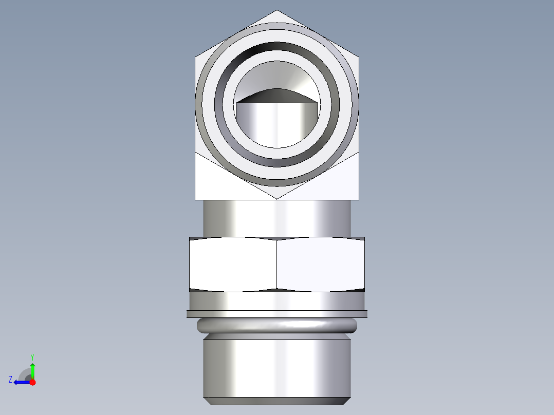 卡套式工业通用硬管接头EO_Adjustable_Locknut_elbow_WEE20SMOROMDCF右视图