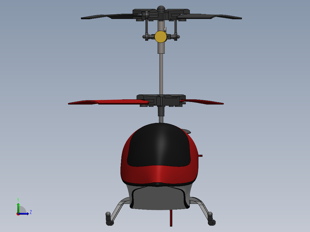 直升飞机 飞机模型设计 (84)左视图