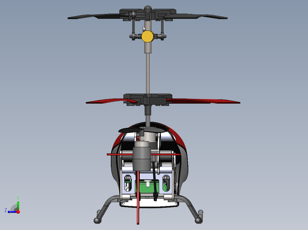 直升飞机 飞机模型设计 (84)右视图