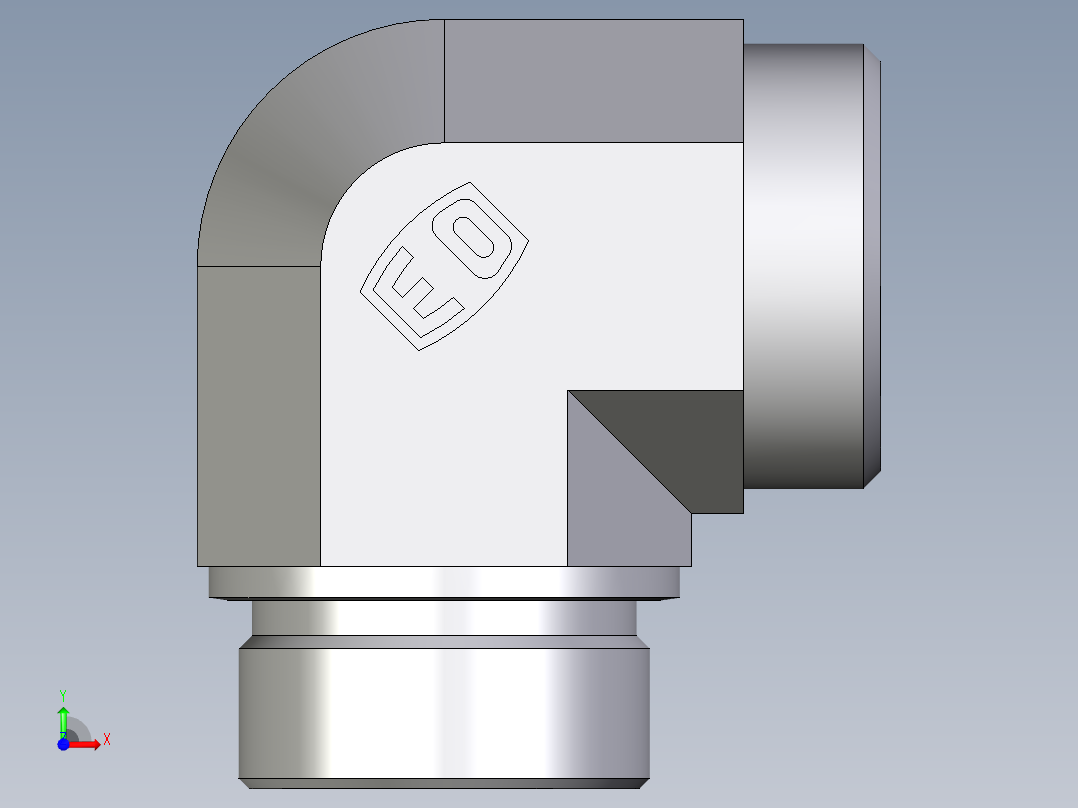 卡套式工业通用硬管接头EO_Male_stud_elbow_WE42LMCFX前视图