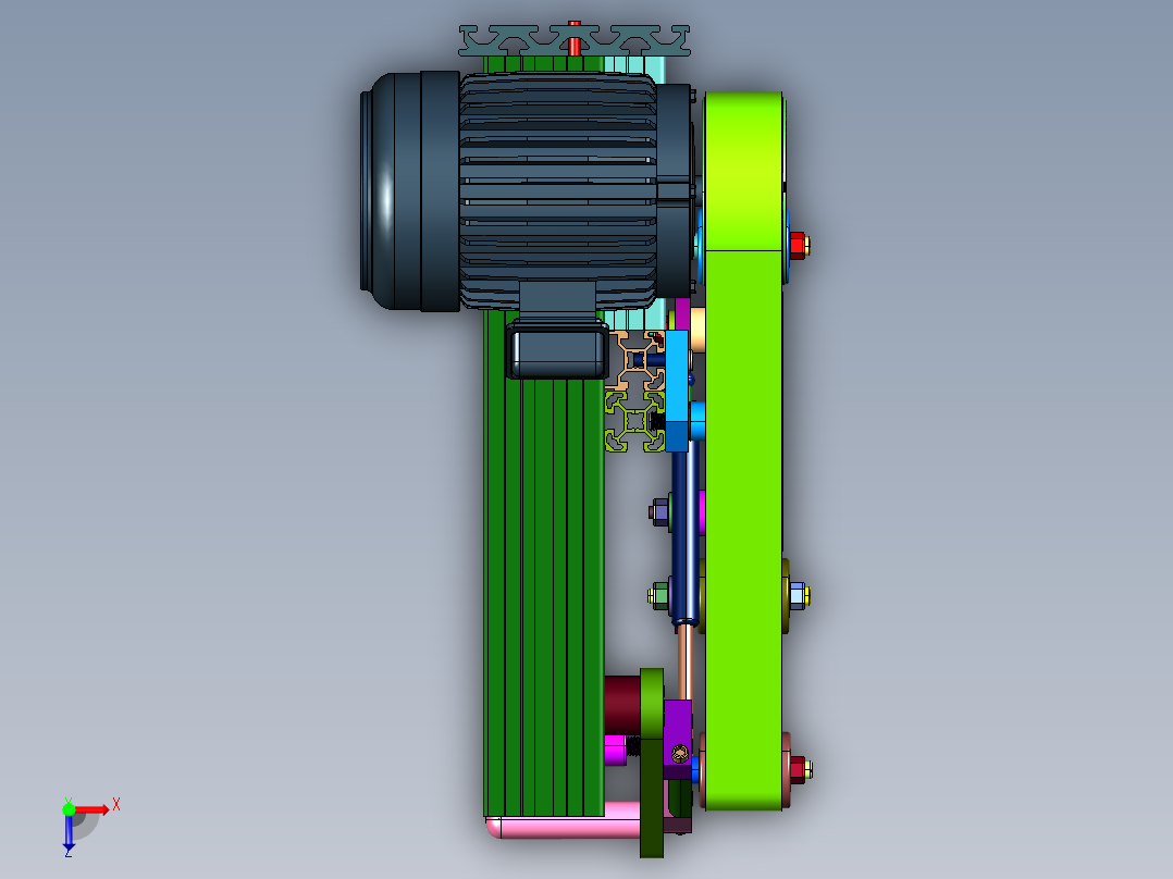 抛光不锈钢金属带轴打磨机俯视图