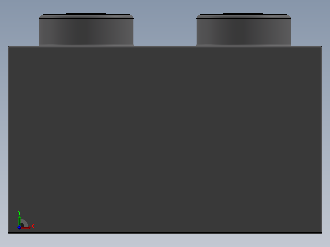 乐高套装 4421基本积木-4211387 - 3003 Medium Stone Grey Brick 2 x 2.SLDPRT前视图