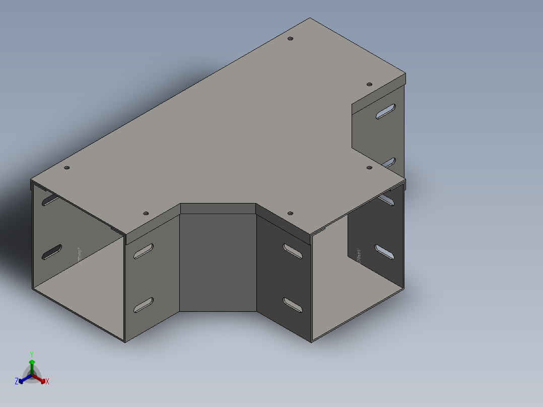cable duct tee正等轴测图
