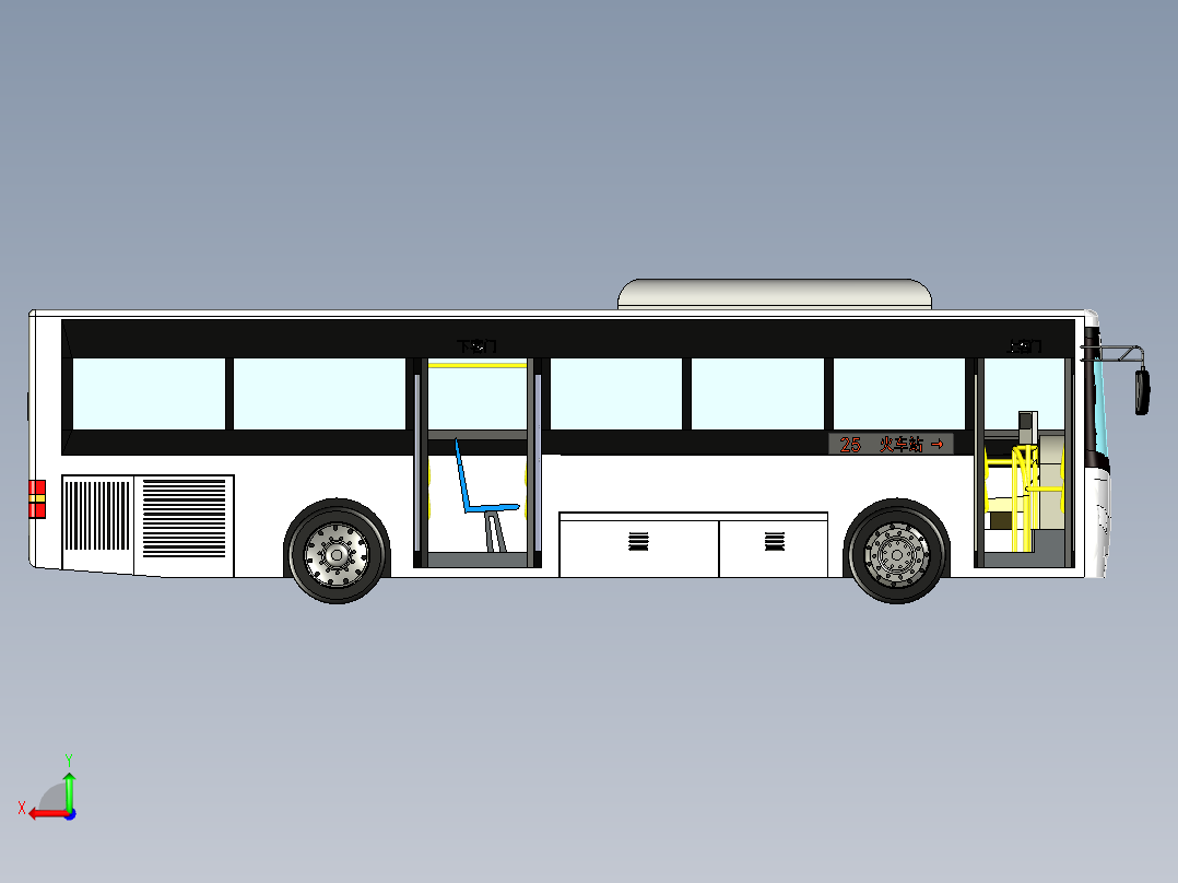 宇通公交车三维模型后视图