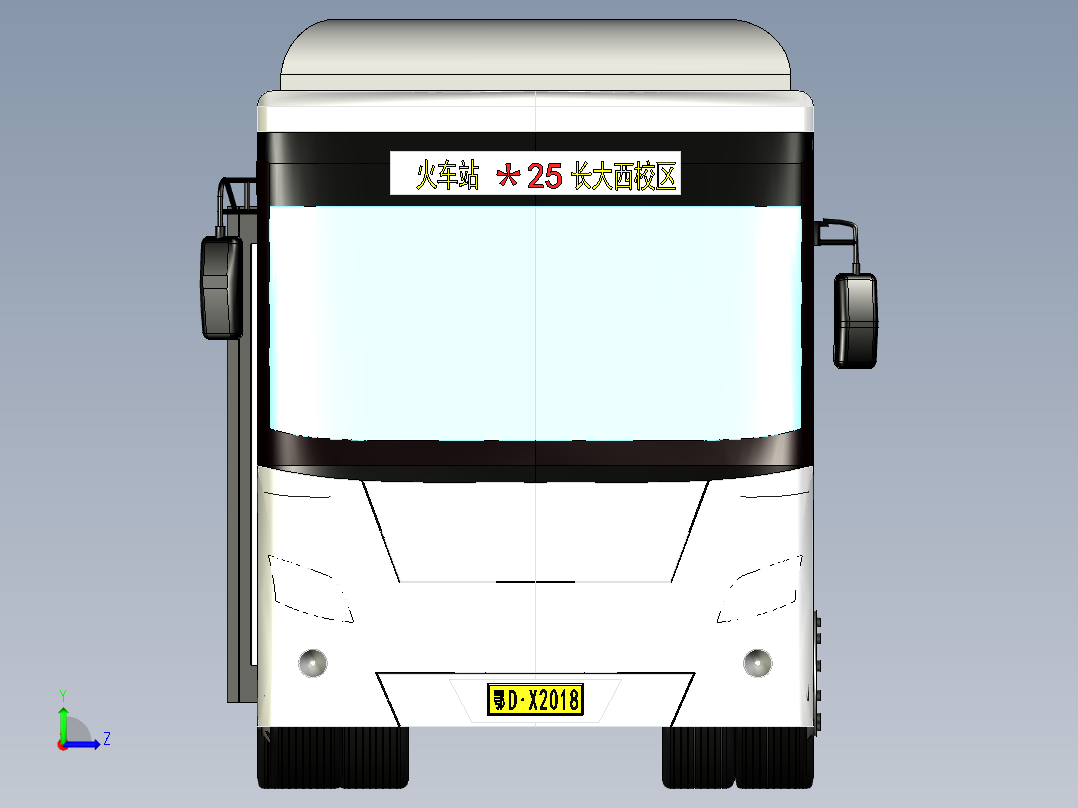 宇通公交车三维模型左视图