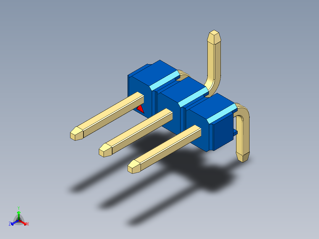 彩色公排针 100mil 2.54mm 系列-DS1022_blue_03p_100mil_Type_SMT_R2_rev1.0