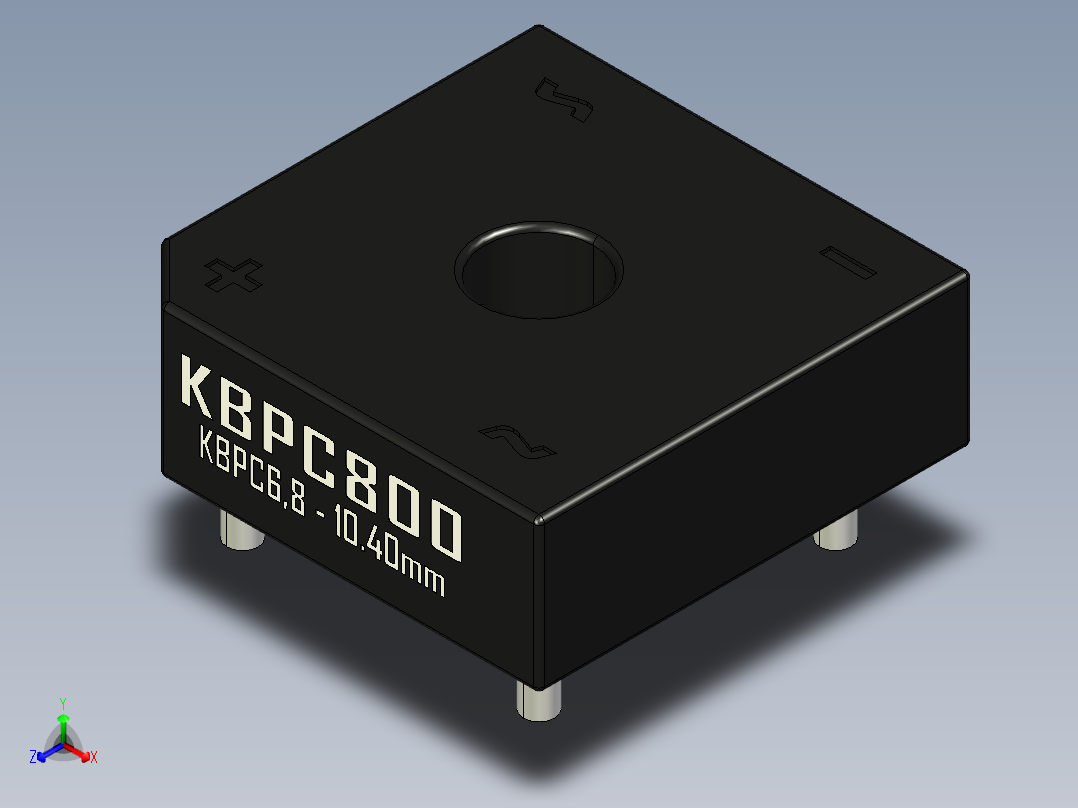 桥式整流器-KBPC6,8_Nonmal_Size正等轴测图