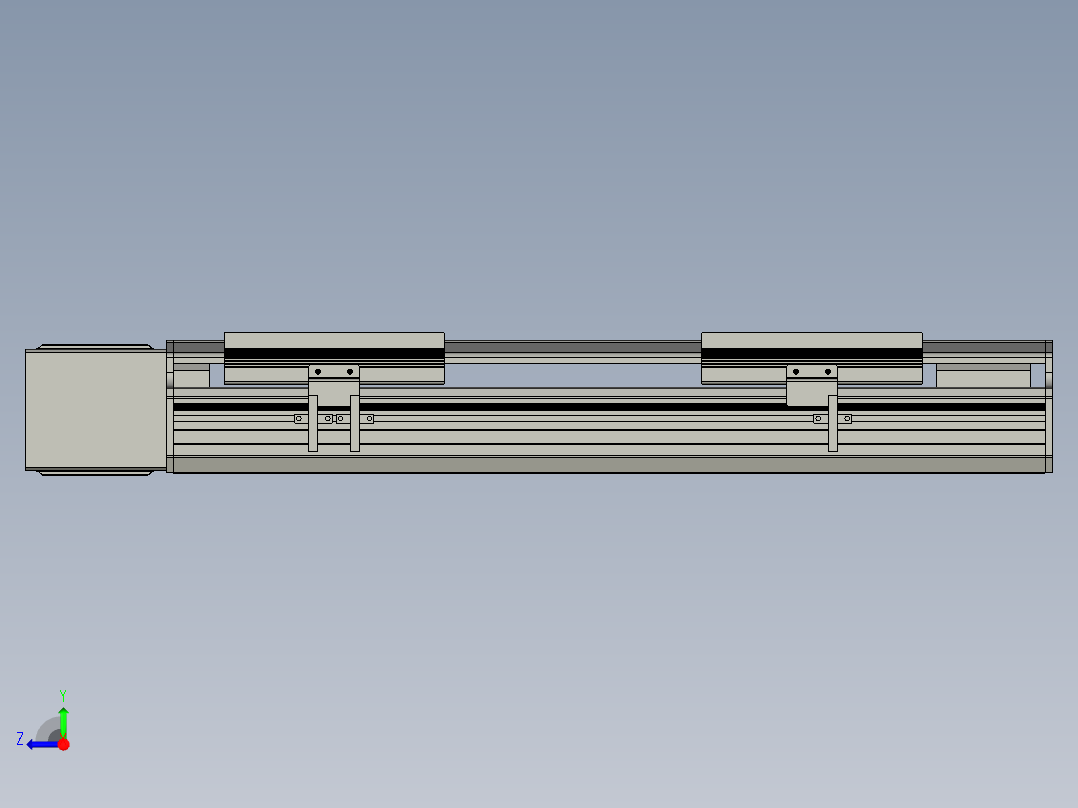 直线模组LHB17-L40-S300-R(B)设计图纸右视图