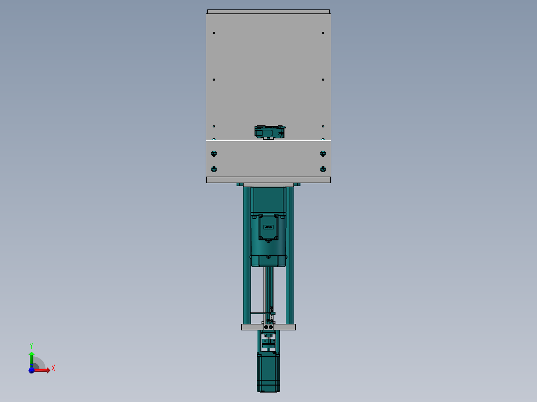 产品上料料仓机构（链条型）前视图