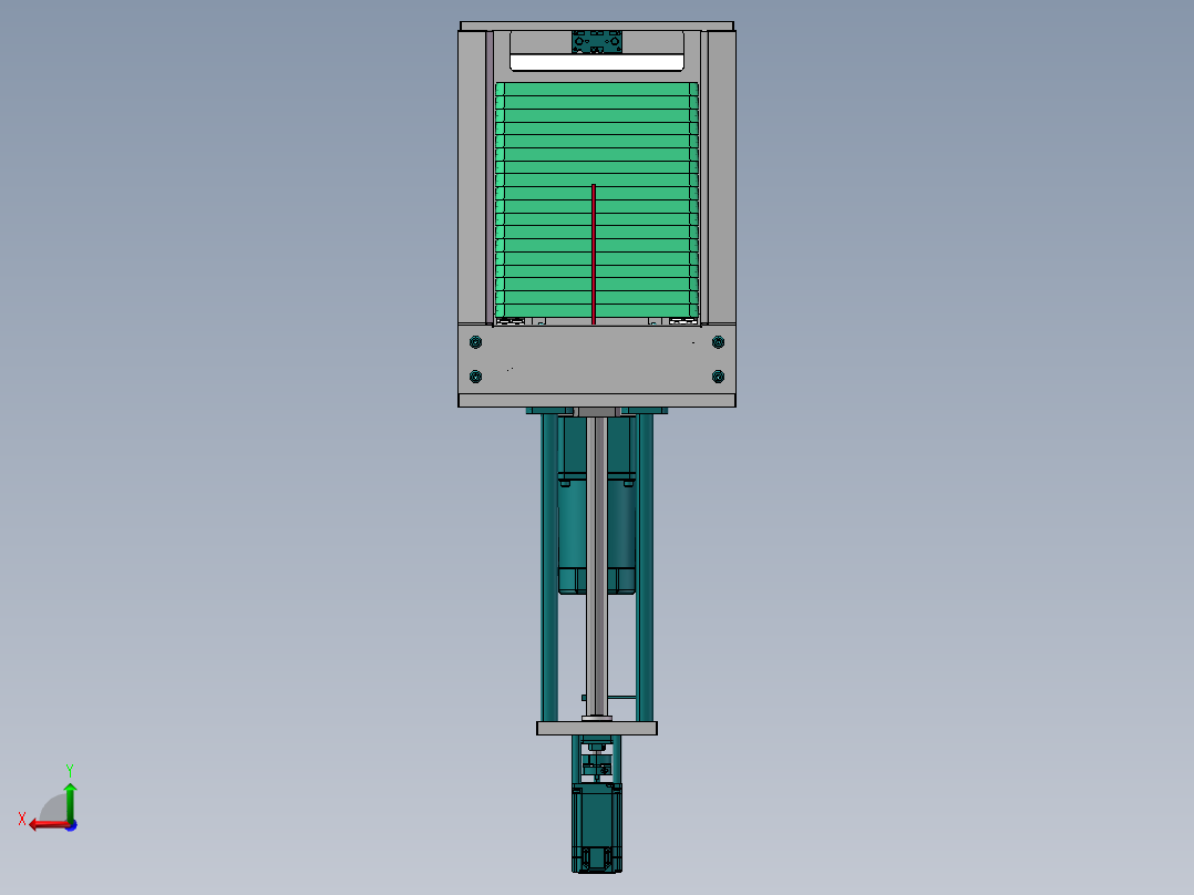 产品上料料仓机构（链条型）后视图