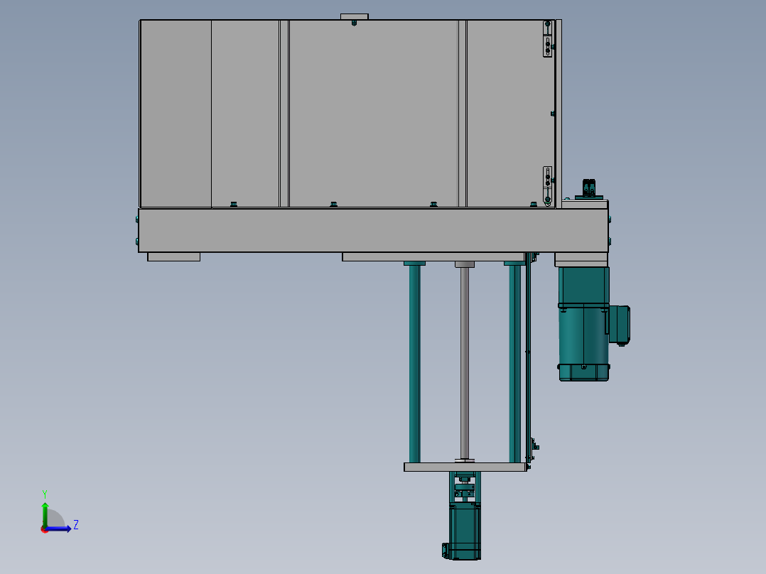 产品上料料仓机构（链条型）左视图