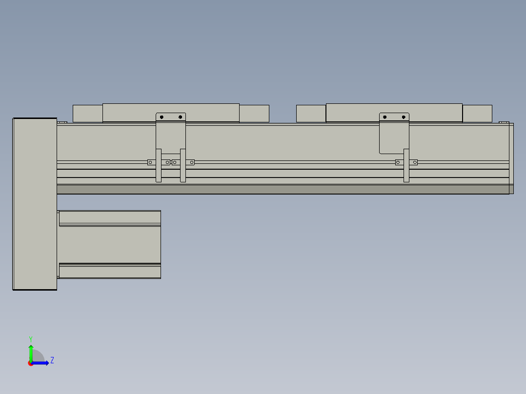 直线模组LHC17-S250-D设计图纸左视图