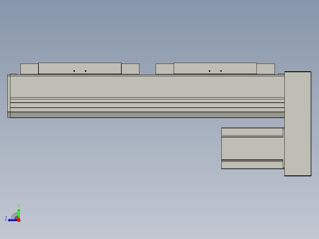 直线模组LHC17-S250-D设计图纸右视图