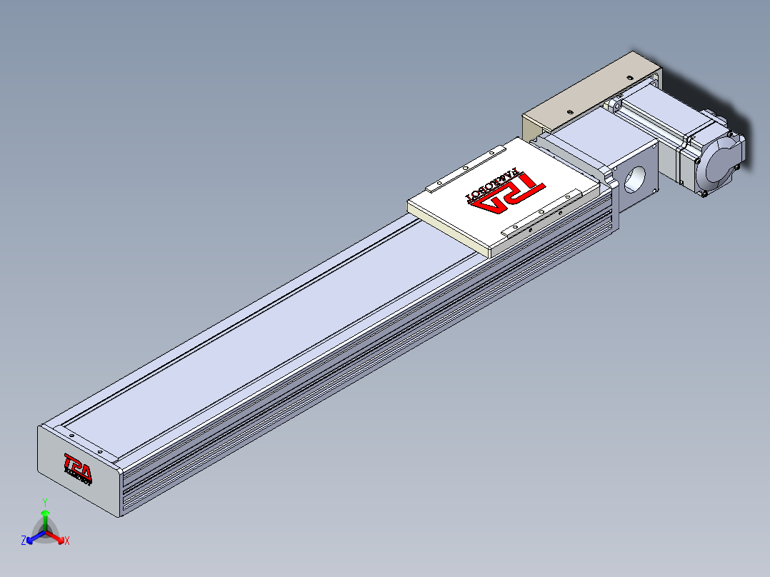 同步带全封闭直线模组TPA-HCB-110D-90-L450-MR-C-P40-N3正等轴测图