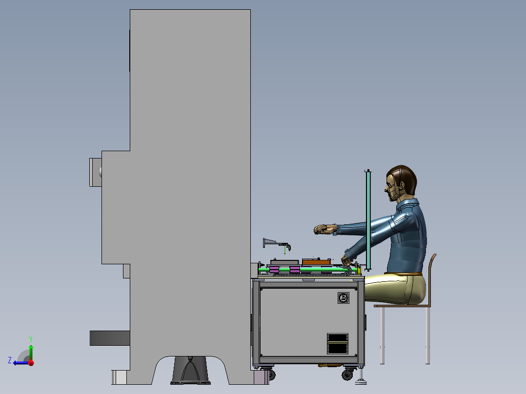 上料冲压设备右视图