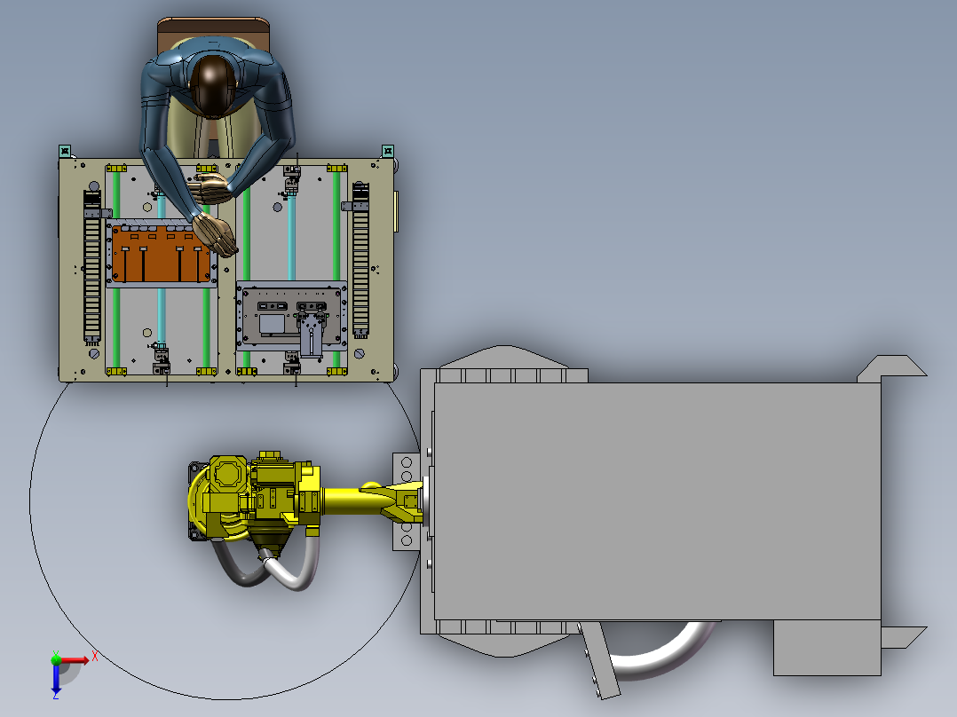 上料冲压设备俯视图