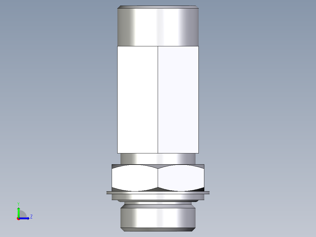 卡套式工业通用硬管接头EO_Adjustable_locknut_run_tee_LEE25SROMDCF左视图