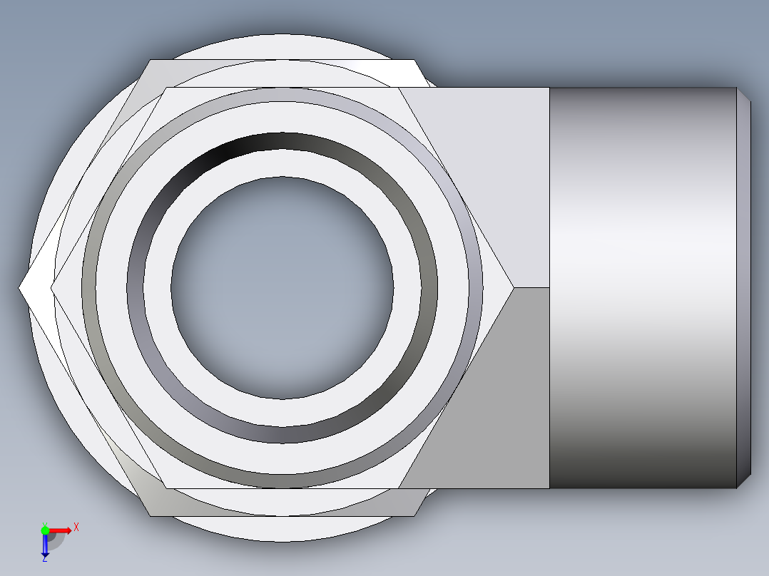 卡套式工业通用硬管接头EO_Adjustable_locknut_run_tee_LEE25SROMDCF俯视图