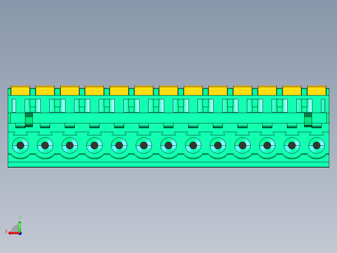 DEGSON 2EDG 系列 5.08mm 可插拔接线端子组-2EDGKDA-5.08-13P-14-00AH后视图
