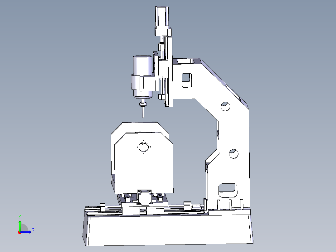 摇篮式五轴雕刻机三维+二维572183左视图