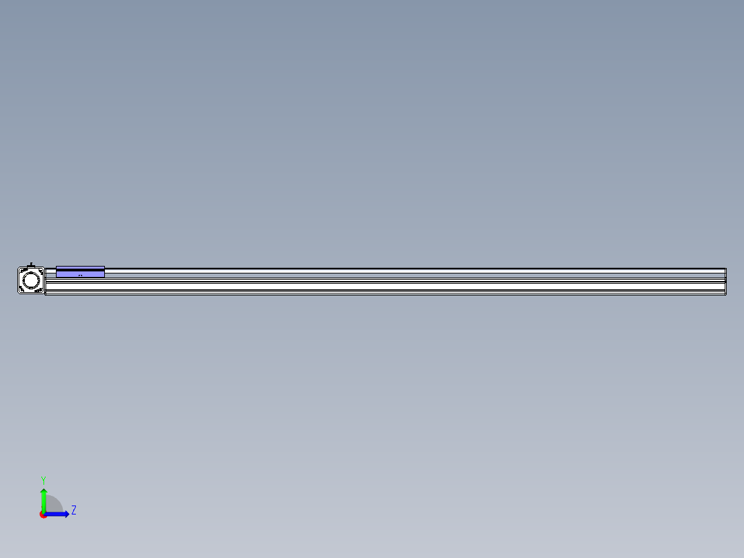 同步带滑台-半封闭B17-L100-S2000-L-P75-D3-N3左视图