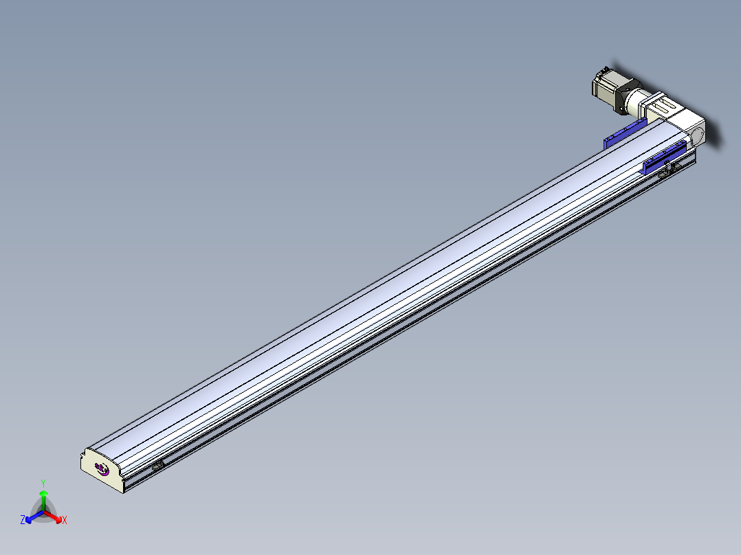 同步带滑台-半封闭B17-L100-S2000-L-P75-D3-N3正等轴测图
