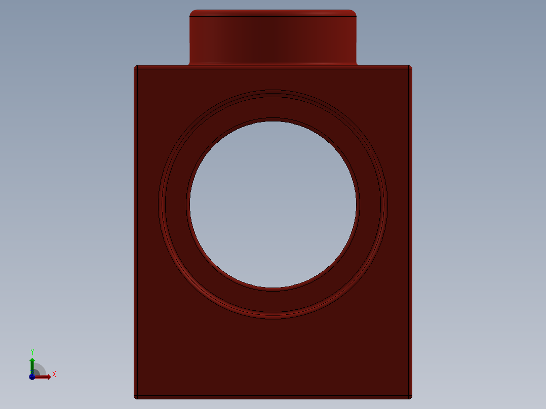 乐高机械组积木（横梁）-654121 Red Brick 1 x 1 with Hole前视图