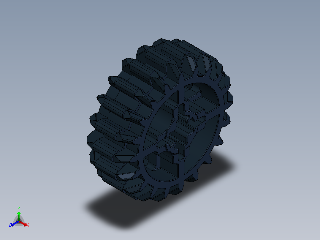 32269 Black Technic Gear 20 Tooth Double Bevel.SLDPRT