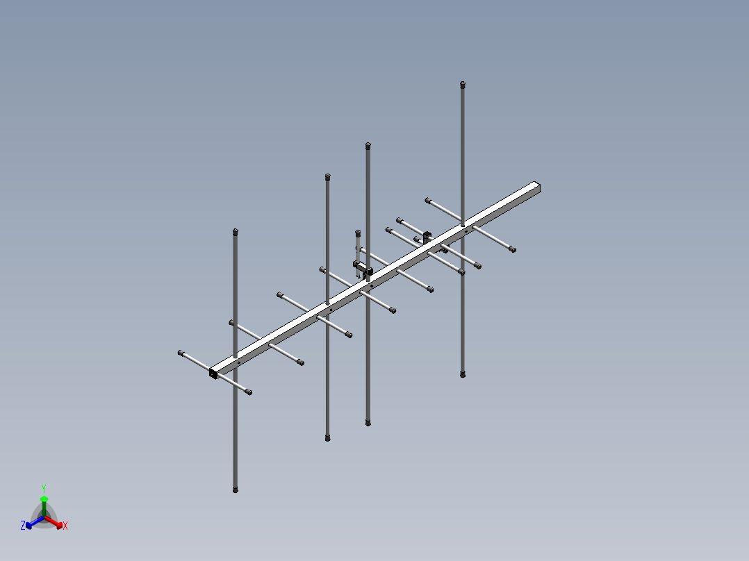 144-430mhz卫星天线正等轴测图
